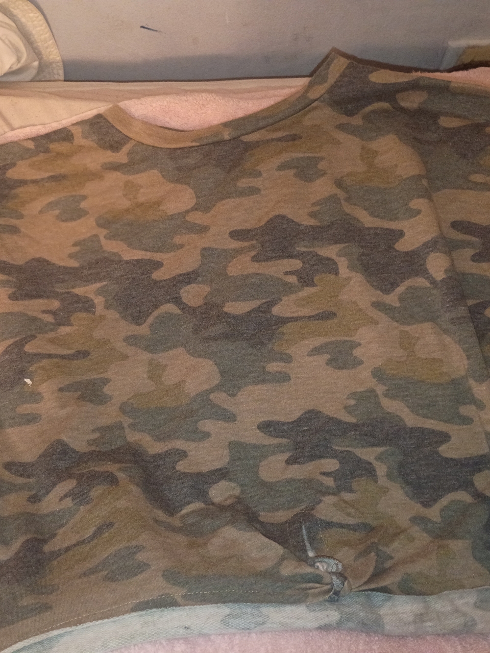 Tresics Camo Crop Top in Olive and Brown